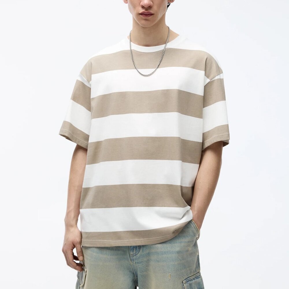 PULL & BEAR Wide stripe  Oversized  T-shirt